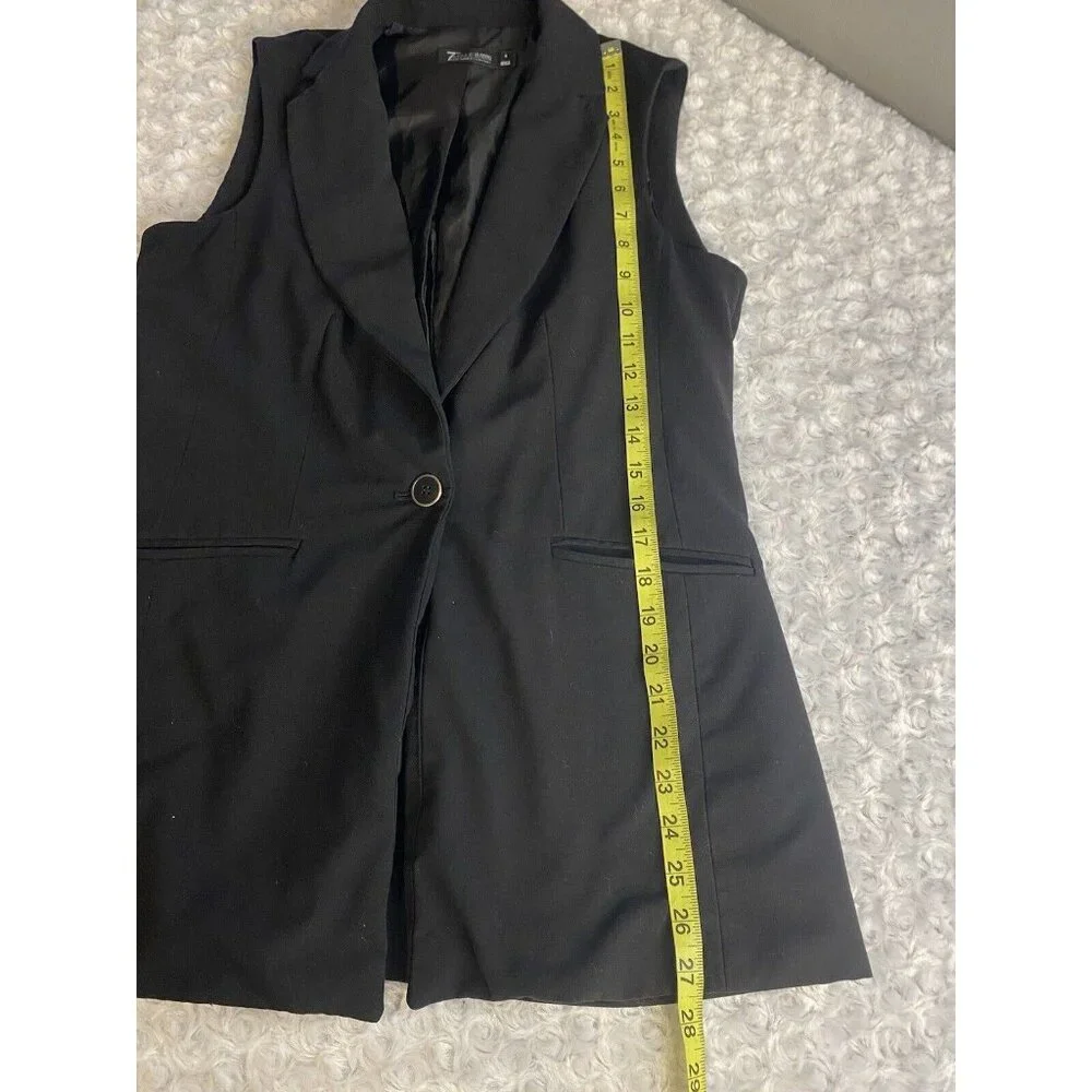 7th Avenue Suiting collection NY & Co Size 6 Sleeveless Black Vest - Picture 8 of 10